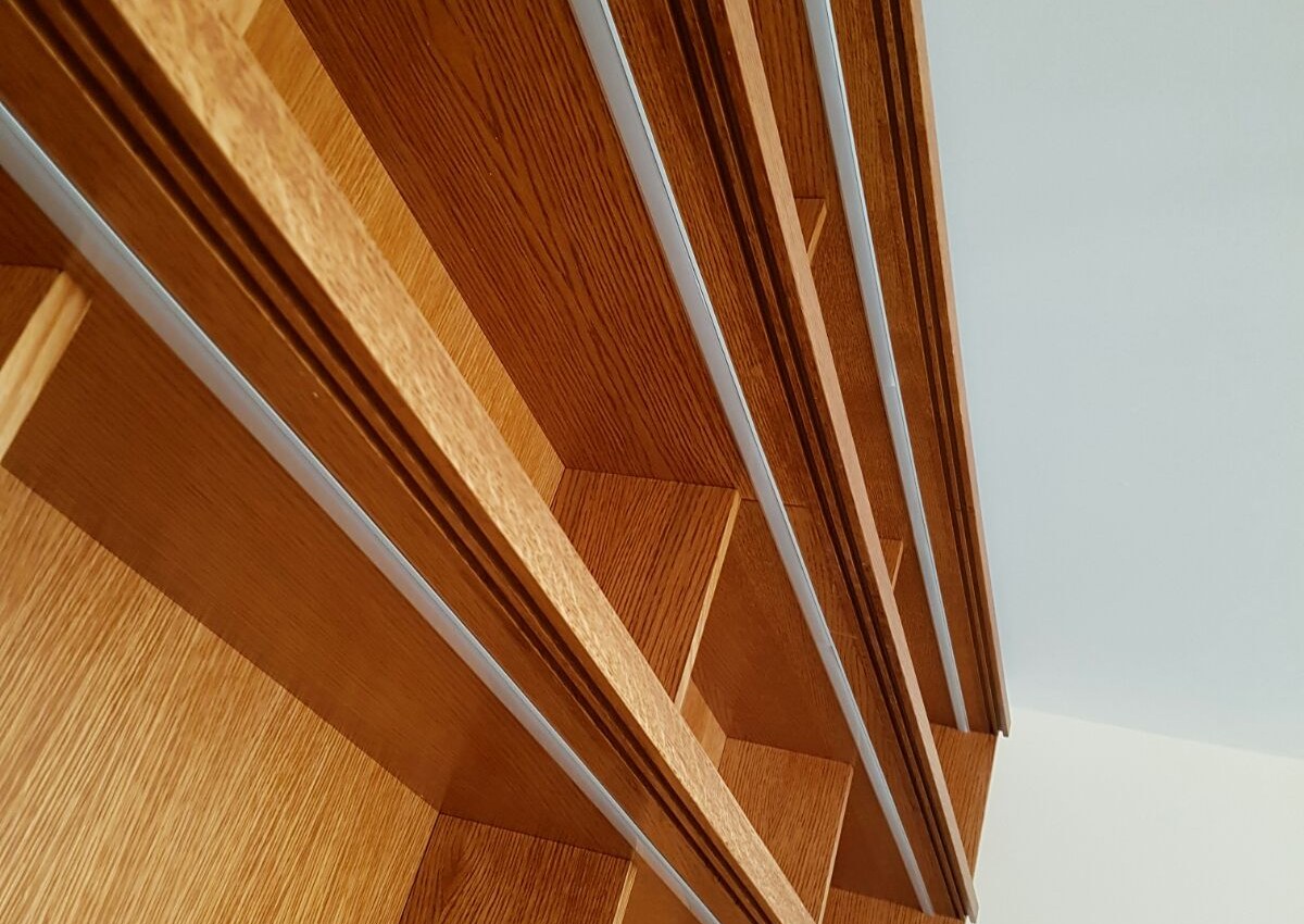 Detailed timber joinery and sliding track